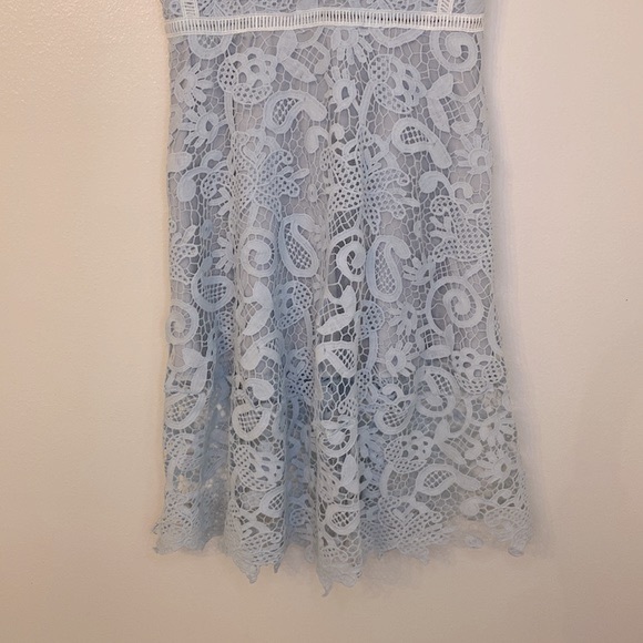 Flnn | Blue Lace Spaghetti Strap | Sweetheart Dress - Picture 5 of 8